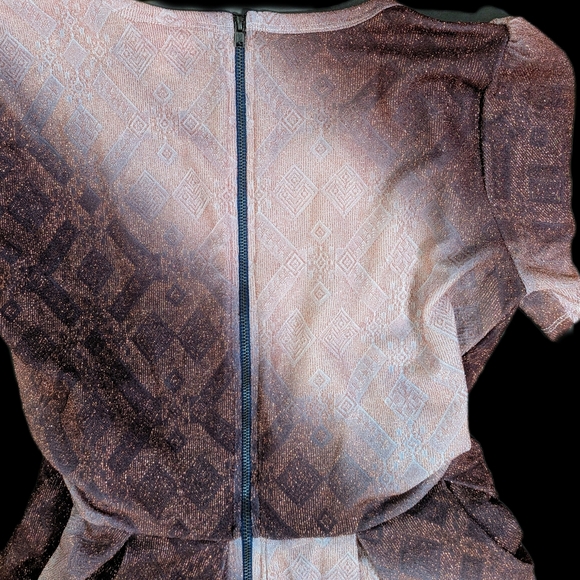 NWT LulaRoe Elegant Amelia Dress Rose Gold Diamond Pattern Pink/Plum Ombré L - Picture 7 of 11